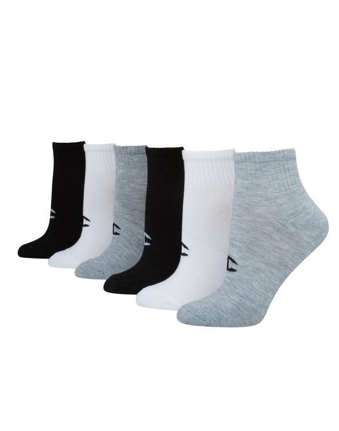 Champion Performance Ankle 6-Pairs - Naisten Mustat/Valkoinen/Harmaat Sukat - Suomi 9532067-HL